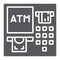 ATM glyph icon, finance and cash, banking machine sign, vector graphics, a solid pattern on a white background.