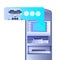 ATM money automatic teller machine payment terminal with chatbot robot artificial intelligence technology concept