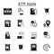 ATM related vector icons. contains such Icons as money, deposit, withdraw, card, ATM machine and more