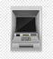 Atm terminal. Realistic payment machine front view, automated teller for finance service, banking electronic financial