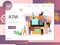 Atm vector website landing page design template