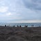 the atmosphere of the canggu beach in the afternoon