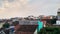 The atmosphere of the evening sky with views of the city of Yogyakarta seen from one of the hospital buildings.