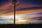 the atmosphere of the evening state of the apron floodlight lamppost at dusk