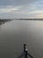 The atmosphere of the Musi River in Palembang City in the afternoon from the top of the Musi Bridge 4ï¿¼