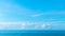 Atmosphere panorama real photo beautiful summer white cloud clear blue sky horizon line calm empty sea. Concept paradise