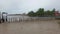 The atmosphere of the ship dock at low tide