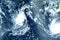 Atmospheric cyclone from space. Elements of this image were furnished by NASA