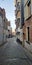 Atmospheric narrow street in Brussels, Belgium