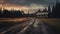 Atmospheric Wooden Cabin On A Road In The Forest