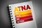 ATNA - All Talk No Action acronym on notepad, concept background