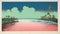 Atoll: 1970s Screen Printed Color Blocking Ocean Print