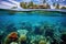 atolls vibrant marine life seen through crystal-clear water