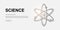 Atom 3d low poly symbol for landing page template. Atomic neutron design illustration. Polygonal Molecule illustration