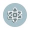 Atom, atomic badge icon. Simple glyph, flat vector of genetics and bioenginnering icons for ui and ux, website or mobile