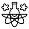 Atom chemical flask icon, outline style