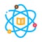 Atom Chemistry Study Icon Vector Outline Illustration