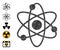 Atom Electrons Triangle Icon and Other Icons