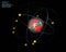 Atom of Fluorine with detailed Core and its 9 Electrons