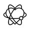 Atom heart vector, Valentine and love related line icon