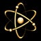 Atom icon on black