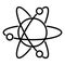 Atom icon with orbits the nucleus and electrons rotating illustration