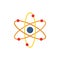 Atom icon simple sign vector illustration.