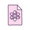 Atom inside document paper line style icon vector design