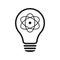 Atom inside a light bulb illustration