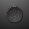 Atom Line Icon. Black Push-Button