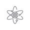 Atom line icon concept. Atom vector linear illustration, symbol, sign