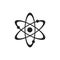 Atom line icon. nuclear power symbol. science and quantum physics symbol