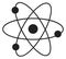 Atom model icon. Physics symbol. Nuclear structure