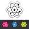 Atom Molecule Icon - Colorful Vector Illustration - Isolated On White And Transparent Background