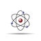 Atom molecule symbol, flat icon