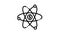 atom nuclear energy line icon animation