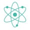 Atom nuclear icon on the white background