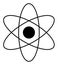 Atom Orbits Raster Icon Flat Illustration