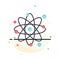 Atom, Particle, Molecule, Physics Abstract Flat Color Icon Template