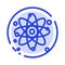 Atom, Particle, Molecule, Physics Blue Dotted Line Line Icon