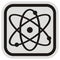 Atom Particle, Vector Icon, black symbol, frame