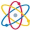 Atom Particle Vector Icon, colored symbol