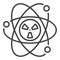 Atom with Radiation vector Renewable Nuclear Energy thin line icon or symbol