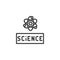 Atom science outline icon