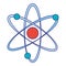 Atom science symbol isolated blue lines