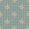 Atom shapes seamess doodle pattern in school theme. Biotechnology print with blue pale chequered backround