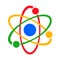 Atom sign icon -