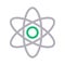 Atom thin color line vector icon