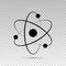Atom. Vector icon atom. Logo atomic neutron isolated on transparent background. Nuclear atom. Icon nucleus. Orbit spin. Proton