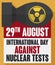 Atomic Bomb with Awareness Message for Day Against Nuclear Tests, Vector Illustration